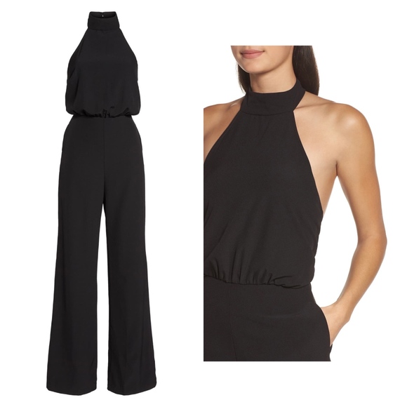 lulus halter neck open back jumpsuit - Picture 3 of 7